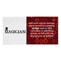 Magician and Hat Photo Card Template