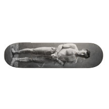 Magician Harry Houdini Standing In Chains Skateboard Deck