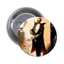 Magician pulling roses out of top hat, c.1892 buttons