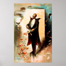 Magician pulling roses out of top hat, c.1892 poster