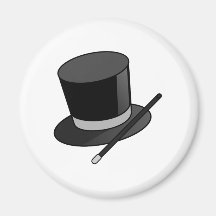 Magician Wand and Hat Magnet
