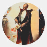 Magician with skull and roses (1892) round sticker