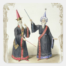 Magicians at the Carnival in Berlin, 1836 (colour Square Sticker