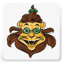 Magicien d'Oz vintage, sourire riant de lion lâche Invitation Personnalisable