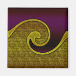 Magnet Dark Aqua Teal Swirl Gold, Matching Set