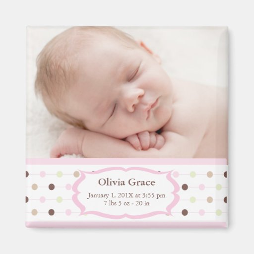 Magnet de faire-part de naissance de photo - bébé magnets pour réfrigérateur