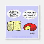 Magnet drôle de fromage pour des cadeaux de vin aimants pour réfrigérateur