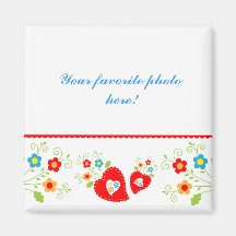 Magnet hearts and flower template