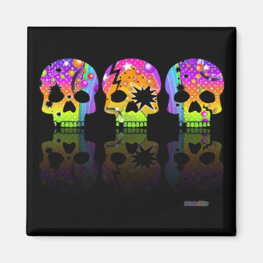 MAGNET -  POP ART SKULLS