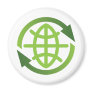 Magnet: Recycling symbol with planet earth symbol