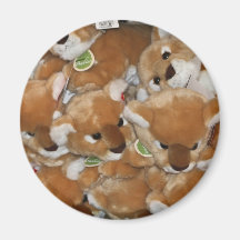 Magnet, round, bears or bunnies