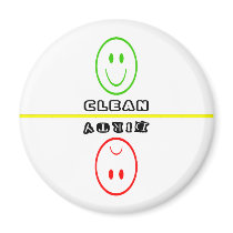 Magnet- Smiley/Frowny Face Clean/Dirty Dishes- Whi
