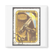 Magnet -USSR 1957 Astronomy Stamp Art