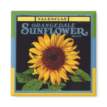 MAGNET ~ VINTAGE Fruit Crate Advertising Sunflower