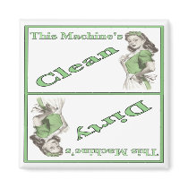 Magnet with Dirty Clean Dishwasher Maid Print