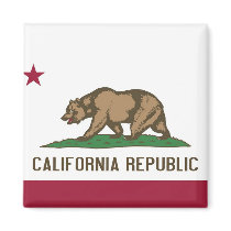 Magnet with Flag of  California State - USA