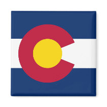 Magnet with Flag of  Colorado State - USA