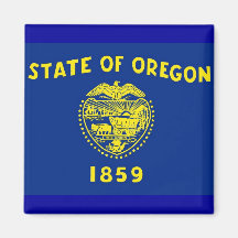 Magnet with Flag of Oregon State - USA