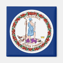 Magnet with Flag of Virginia State - USA