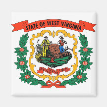 Magnet with Flag of West Virginia State - USA