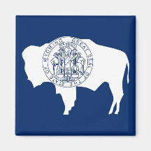 Magnet with Flag of Wyoming State - USA