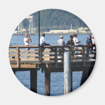 Magnet with photo of people fishing