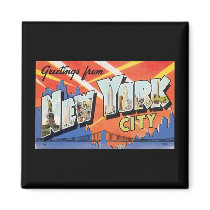 Magnet with Vintage New York City Poster Design