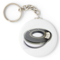 Magnetic tape reel key chains
