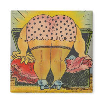 Magnets Vintage Pink & Black polka Dot Bloomers