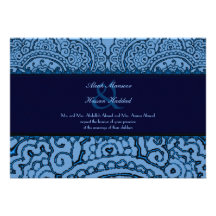 Magnificent Mehndi Mandalas (Blue) Wedding Invitations