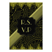 Magnificent Mehndi Mandalas (Gold Effect) Wedding Personalized Invitation