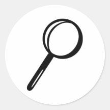 Magnifying glass round stickers