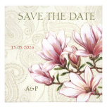 Magnolia and Paisley Wedding Save the Date Custom Announcement