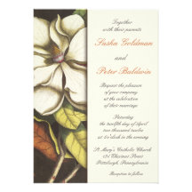 Magnolia Blossom Wedding Invitation