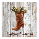 Magnolia Cowboy Rustic Country  Wedding Invitation