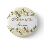 Magnolia- Damask Bridal Party Button
