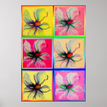 Magnolia Flower 6 Part Collage Poster