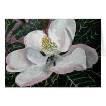 magnolia flower painting acrylic wall art card