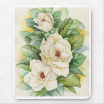 Magnolia Flower Watercolor Art - Multi Mouse Pad