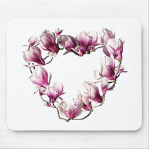 Magnolia Heart Mouse Pad