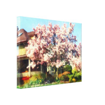 Magnolia Near Green House Gallery Wrap Canvas