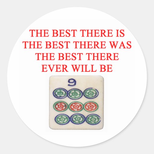 mah jong round stickers