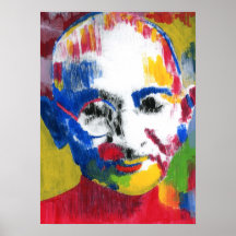 Mahatma Gandhi artwork face of colours Posters