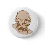 Mahatma Gandhi Portrait Button