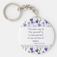 Mahatma Gandhi Quote- Spring Crocus Flowers Key Chains