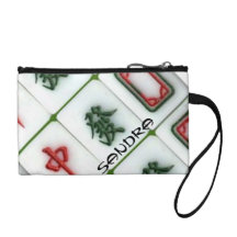 Mahjong monogrammed coin purses