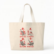 Mahjong Tiles, Four Seasons , On White Background Bags