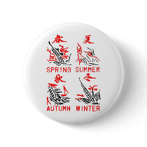 Mahjong Tiles, Four Seasons , On White Background Pin