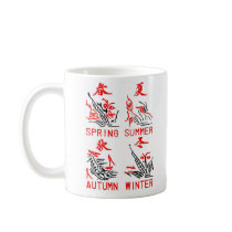 Mahjong Tiles, Four Seasons , On White Background Mug