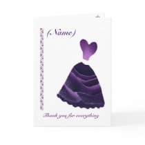 MAID OF HONOR Wedding Thank You - PURPLE Gown